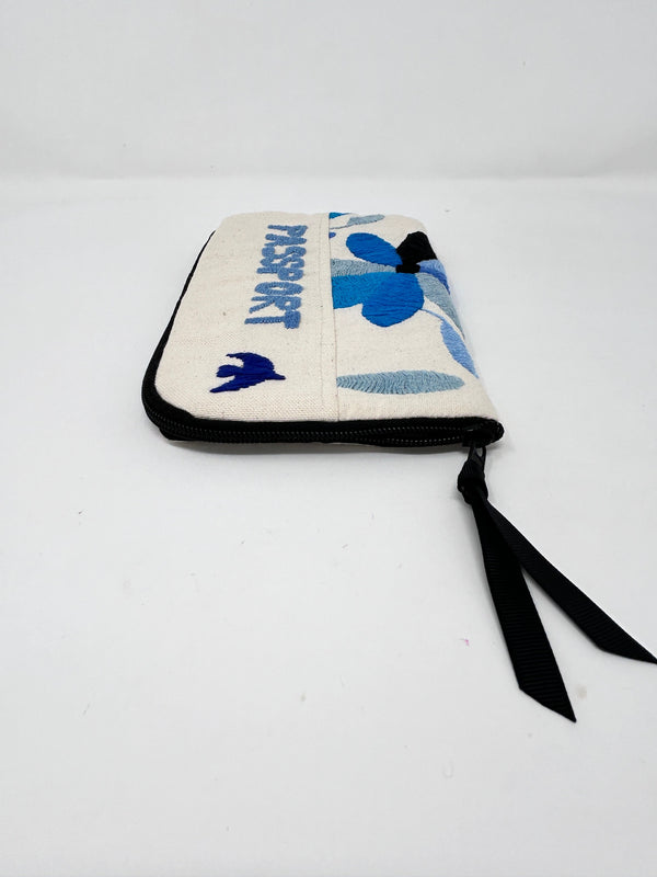 Passport Holder Personalized | Hand Embroidered Otomi Travel Case | Embroidered Zipper Pouch | Anniversary present for wife