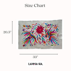 Medium Boho Wall Hanging | Boho Embroidery | Custom Frame | Gift for Art Lover | Otomi Rainbow Sky from Tenango de Doria