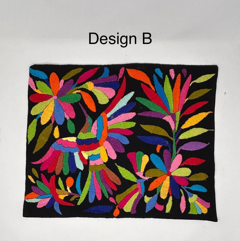 Custom Placemats | Folk Art Mexican | Boho Embroidery | Otomi Dark Rainbow Dining room accessories