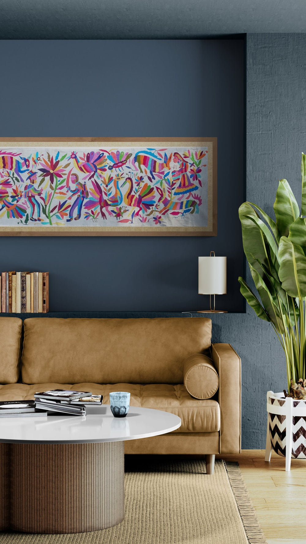 Mexican Tapestry Wall Art | Custom Table Runner | Otomi Embroidery Pattern | Embroidered Wall Art | Boho Embroidery | Otomi Bernabé Rainbow