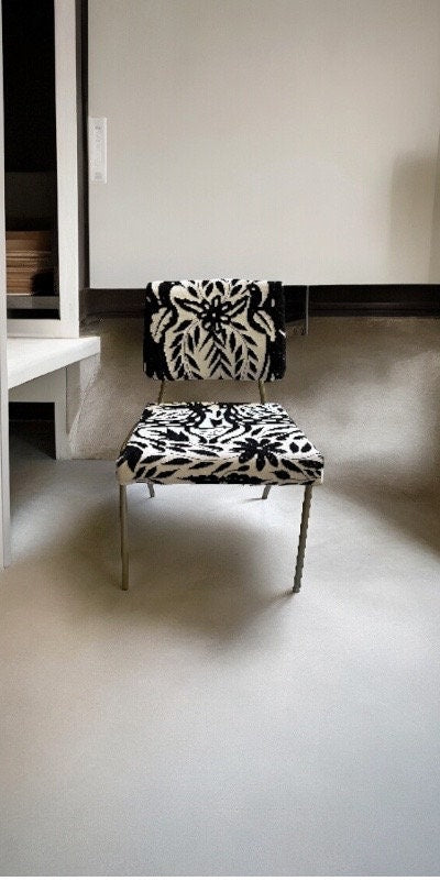 Hand Embroidered Otomi Upholstered Chair | Kissing Birds | Mexican Folk Art | Tenango de Doria