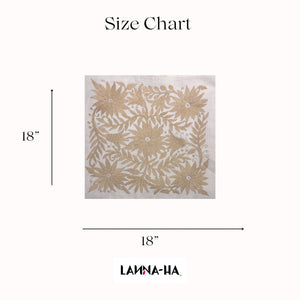 Mexican Tapestry Wall Art | Otomi embroidery pattern | Embroidered Wall Art | Boho Embroidery | Otomi Ofelia Tan Wind from Tenango de Doria