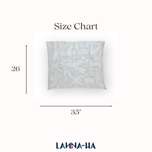 Otomi Embroidery Pattern | Boho Embroidery | Custom embroidery Art | Artistic Framing | Otomi White Garden from Tenango de Doria