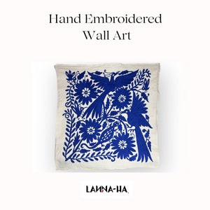 Mexican Tapestry Wall Art | Otomi embroidery pattern | Customizable wall art | Boho Embroidery | Otomi Talavera Love from Tenango de Doria
