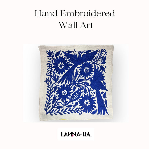 Mexican Tapestry Wall Art | Otomi embroidery pattern | Customizable wall art | Boho Embroidery | Otomi Talavera Love from Tenango de Doria