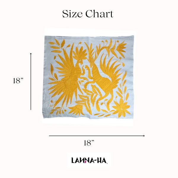 Otomi Hand embroidered Wall Hanging | Mexican Embroidery Art | Yellow dream