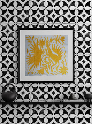 Otomi Hand embroidered Wall Hanging | Mexican Embroidery Art | Yellow dream