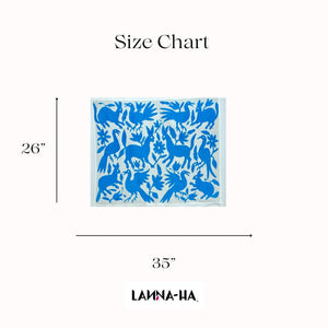 Otomi Embroidery Pattern | Boho Embroidery | Custom embroidery Art | Artistic Framing | Otomi Cian Garden from Tenango de Doria