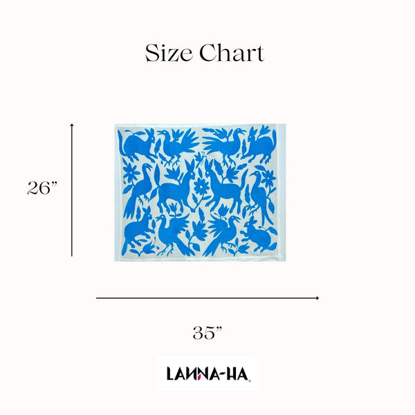 Otomi Embroidery Pattern | Boho Embroidery | Custom embroidery Art | Artistic Framing | Otomi Cian Garden from Tenango de Doria