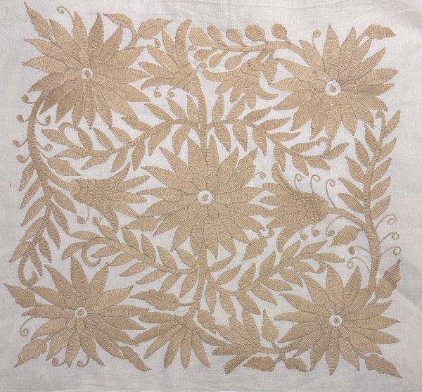 Mexican Tapestry Wall Art | Otomi embroidery pattern | Embroidered Wall Art | Boho Embroidery | Otomi Ofelia Tan Wind from Tenango de Doria
