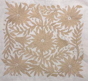 Mexican Tapestry Wall Art | Otomi embroidery pattern | Embroidered Wall Art | Boho Embroidery | Otomi Ofelia Tan Wind from Tenango de Doria
