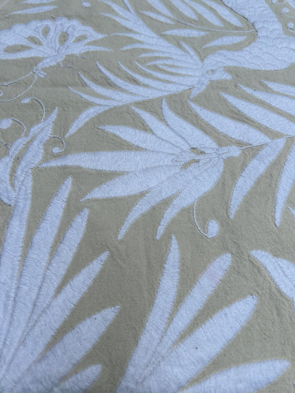 Otomi Table Runner | Mexican Table Runner | Otomi | Large Embroidery | White quiet path from Tenango de Doria