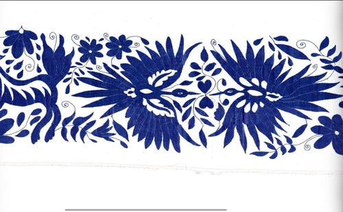 Mexican Tapestry Wall Art | Boho Embroidery | Artistic framing | Embroidered Wall Art | Otomi Talavera Garden from Tenango de Doria