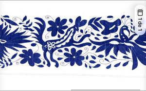 Mexican Tapestry Wall Art | Boho Embroidery | Artistic framing | Embroidered Wall Art | Otomi Talavera Garden from Tenango de Doria