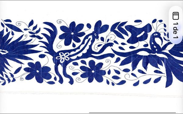 Mexican Tapestry Wall Art | Boho Embroidery | Artistic framing | Embroidered Wall Art | Otomi Talavera Garden from Tenango de Doria