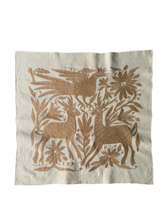 Mexican Tapestry Wall Art | Otomi embroidery pattern | Customizable wall art | Boho Embroidery | Ofelia Tan Deers from Tenango de Doria