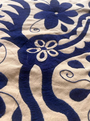 Mexican Tapestry Wall Art | Boho Embroidery | Artistic framing | Embroidered Wall Art | Otomi Talavera Garden from Tenango de Doria