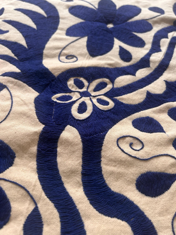 Mexican Tapestry Wall Art | Boho Embroidery | Artistic framing | Embroidered Wall Art | Otomi Talavera Garden from Tenango de Doria