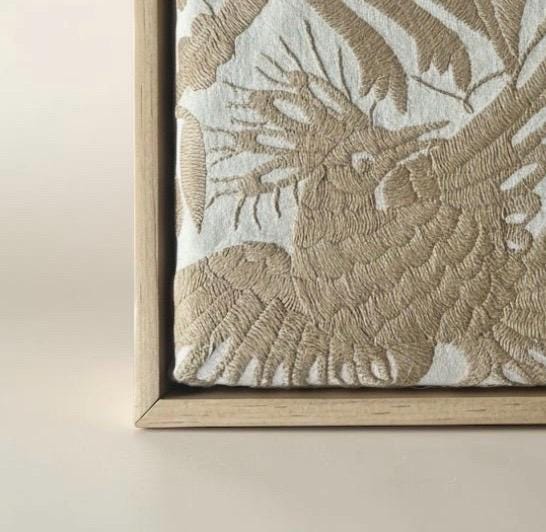 Boho Wall Art Small | Otomi Embroidery Pattern | Unique Art Gift | Custom Frame | Otomi Natalia Royal Pink from Tenango de Doria