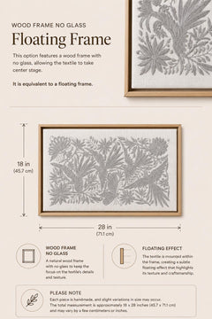 Mexican Tapestry Wall Art | Embroidered Wall Art | Boho Embroidery | Otomi embroidery Pattern in Silver dream from Tenango de Doria
