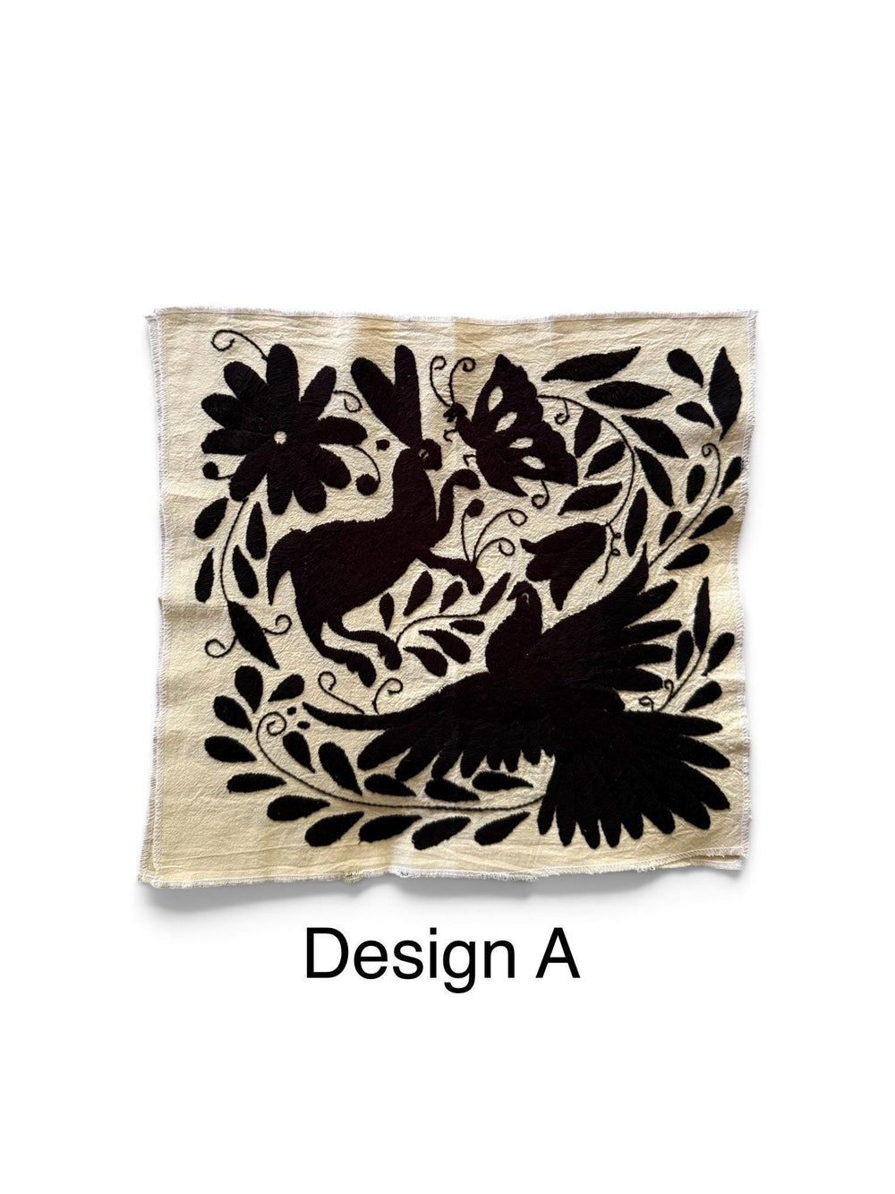 Mexican Tapestry Wall Art | Otomi embroidery pattern | Customizable wall art | Boho Embroidery | Custom Frame | Otomi Black Ofelia Garden