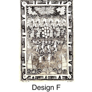Small Vertical Amate Ink Drawing on Bark Paper | Mexican Wall Art | Framed Mexican Art | Award-Winning Otomi Artisan