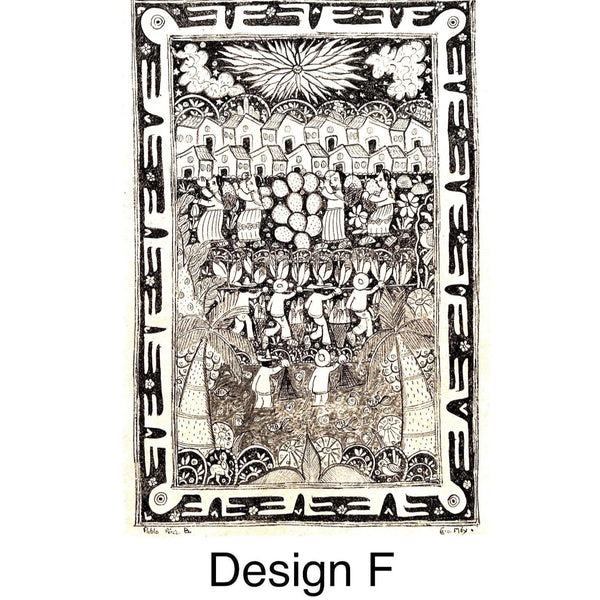 Small Vertical Amate Ink Drawing on Bark Paper | Mexican Wall Art | Framed Mexican Art | Award-Winning Otomi Artisan