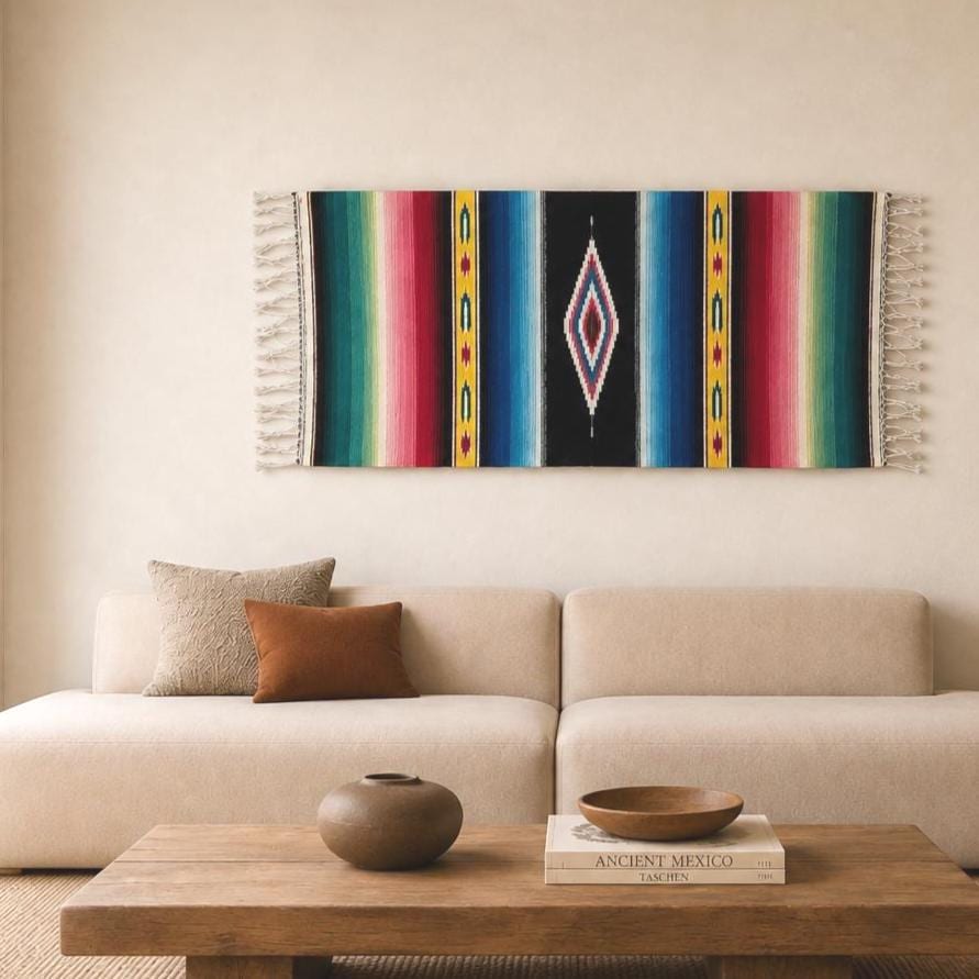 Mexican Wall Art | Enrique Textile Wall Hanging | Mini or Small Textile Tapestry | Handwoven Saltillo Textile | Mexican Home Decor