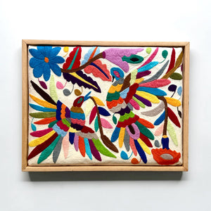 Boho Wall Art Small | Otomi Embroidery Pattern | Unique Art Gift | Custom Frame | Otomi Natalia Royal Rainbow from Tenango de Doria