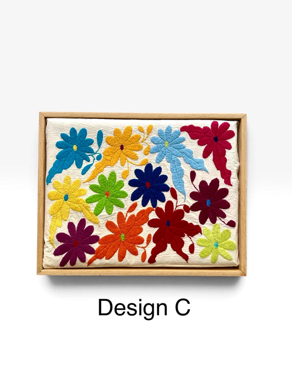 Boho Wall Art Small | Otomi Embroidery Pattern | Unique Art Gift | Custom Frame | Otomi Natalia Royal Rainbow from Tenango de Doria