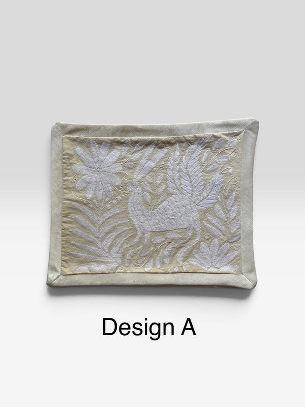 Boho Wall Art Small | Otomi Embroidery Pattern | Unique Art Gift | Custom Frame | Otomi Natalia Royal Whie from Tenango de Doria
