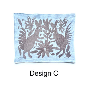 Boho Wall Art Small | Otomi Embroidery Pattern | Unique Art Gift | Custom Frame | Otomi Natalia Royal Tan from Tenango de Doria