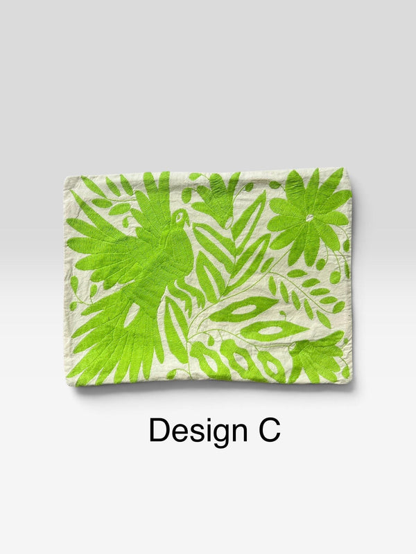 Boho Wall Art Small | Otomi Embroidery Pattern | Unique Art Gift | Custom Frame | Otomi Natalia Royal Green from Tenango de Doria