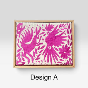 Boho Wall Art Small | Otomi Embroidery Pattern | Unique Art Gift | Custom Frame | Otomi Natalia Royal Lilac from Tenango de Doria