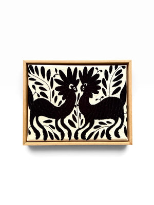Customizable Wall Art | Diptych Mixed Style Otomi & Abstract Design | Boho Embroidery | Mexican Tapestry Wall Art | Interior Design Art