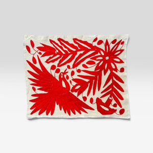 Boho Wall Art Small | Otomi Embroidery Pattern | Unique Art Gift | Custom Frame | Otomi Natalia Royal Deep Orange from Tenango de Doria