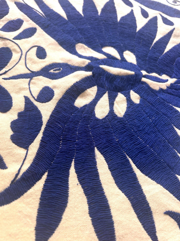 Mexican Tapestry Wall Art | Boho Embroidery | Artistic framing | Embroidered Wall Art | Otomi Talavera Garden from Tenango de Doria