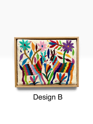 Boho Wall Art Small | Otomi Embroidery Pattern | Unique Art Gift | Custom Frame | Otomi Natalia Royal Rainbow from Tenango de Doria