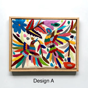 Boho Wall Art Small | Otomi Embroidery Pattern | Unique Art Gift | Custom Frame | Otomi Natalia Royal Rainbow from Tenango de Doria