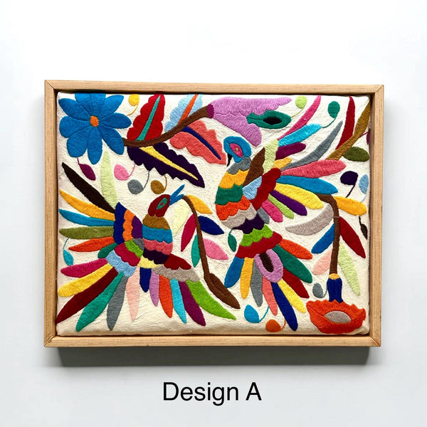 Boho Wall Art Small | Otomi Embroidery Pattern | Unique Art Gift | Custom Frame | Otomi Natalia Royal Rainbow from Tenango de Doria