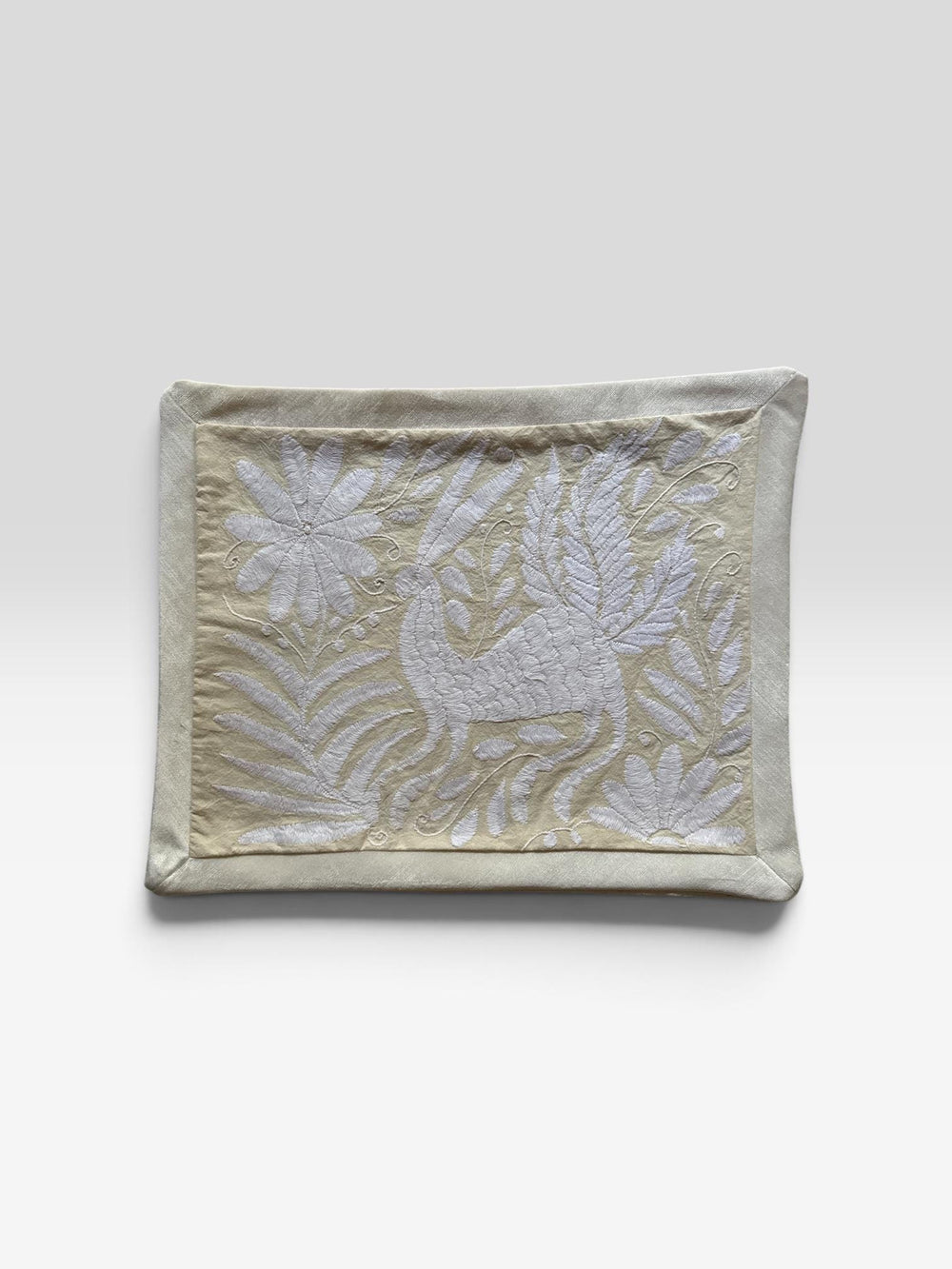 Boho Wall Art Small | Otomi Embroidery Pattern | Unique Art Gift | Custom Frame | Otomi Natalia Royal Whie from Tenango de Doria