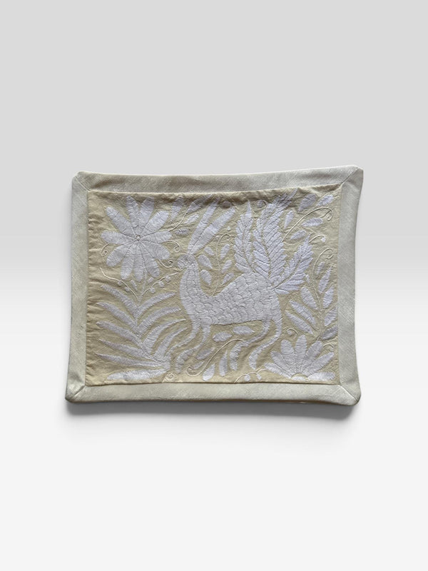 Boho Wall Art Small | Otomi Embroidery Pattern | Unique Art Gift | Custom Frame | Otomi Natalia Royal Whie from Tenango de Doria