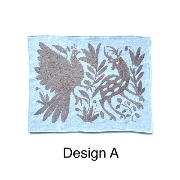 Boho Wall Art Small | Otomi Embroidery Pattern | Unique Art Gift | Custom Frame | Otomi Natalia Royal Tan from Tenango de Doria