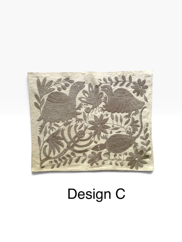 Boho Wall Art Small | Otomi Embroidery Pattern | Unique Art Gift | Custom Frame | Otomi Natalia Royal Silver from Tenango de Doria