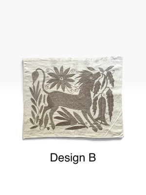 Boho Wall Art Small | Otomi Embroidery Pattern | Unique Art Gift | Custom Frame | Otomi Natalia Royal Silver from Tenango de Doria