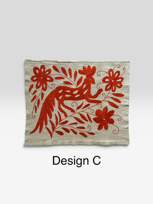 Boho Wall Art Small | Otomi Embroidery Pattern | Unique Art Gift | Custom Frame | Otomi Natalia Royal Orange from Tenango de Doria
