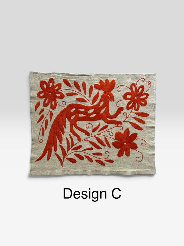 Boho Wall Art Small | Otomi Embroidery Pattern | Unique Art Gift | Custom Frame | Otomi Natalia Royal Orange from Tenango de Doria