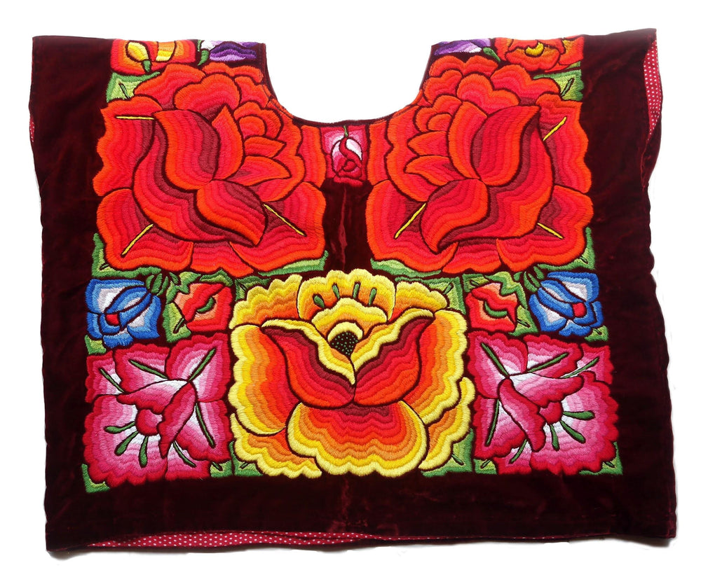 Textile Design Art | Boho Embroidery | Folk Art Mexican | Bohemian Artwork | Floral Embroidery Design | Embroidered Wall Art from Oaxaca
