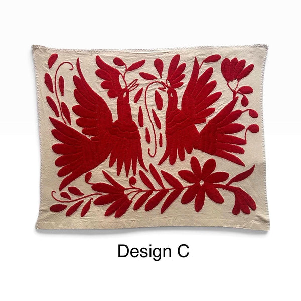 Boho Wall Art Small | Otomi Embroidery Pattern | Unique Art Gift | Custom Frame | Otomi Natalia Royal Red from Tenango de Doria