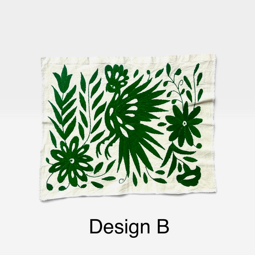 Boho Wall Art Small | Otomi Embroidery Pattern | Unique Art Gift | Custom Frame | Otomi Natalia Royal Green from Tenango de Doria